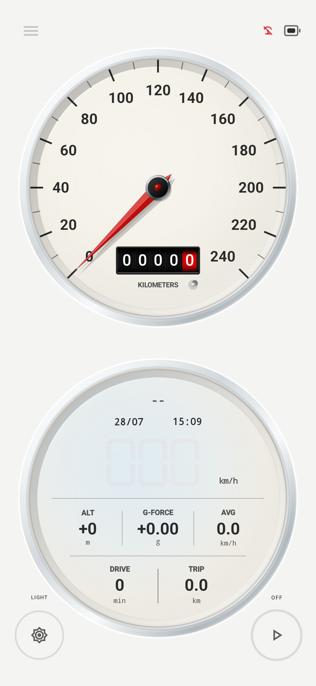 NeoGauge Classic dashboard in portrait orientation